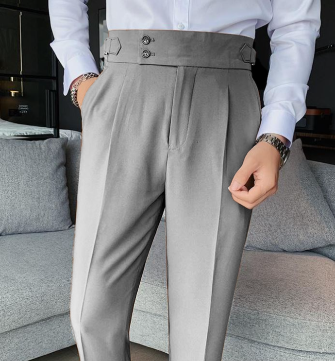 Premium Grey Colour Slim Fit Formal Pant by RICHMAN | Infinity Mega Mall
