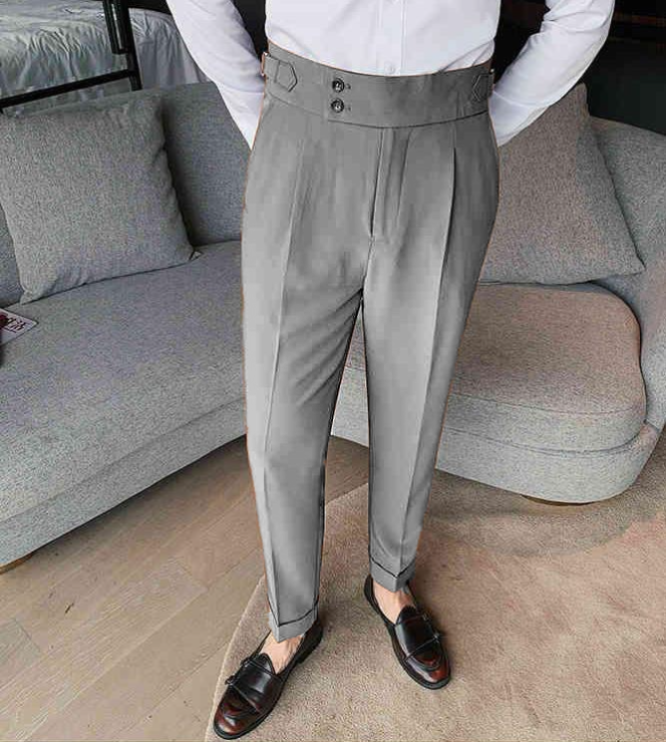 British Style Formal Suit Pants Ash Grey