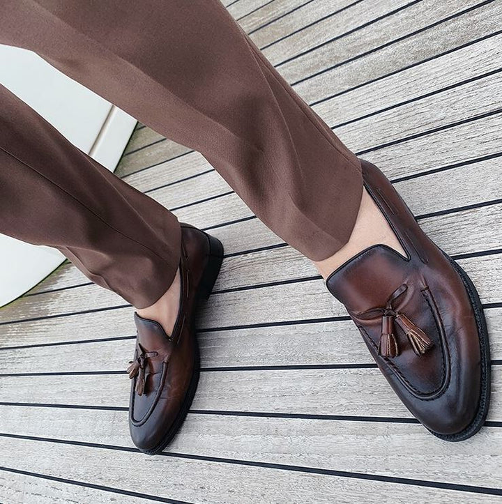 BRITISH STYLE BROWN MEN FORMAL PANTS