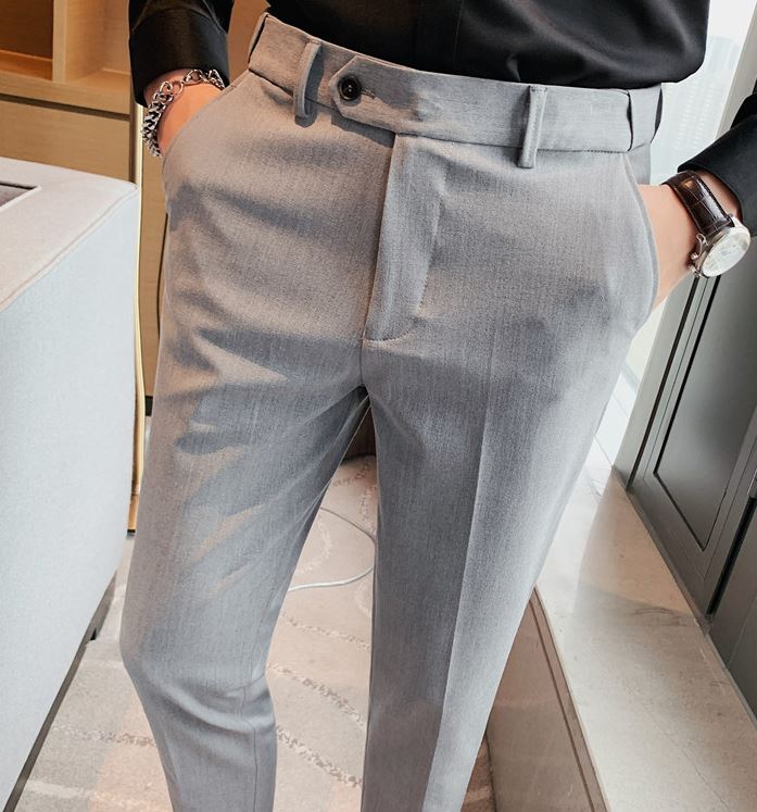 BRITISH STYLE FORMAL SUIT PANTS ASH GREY